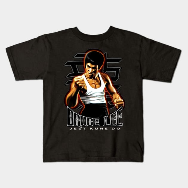 Bruce Lee Kids T-Shirt by StinkiesDraws